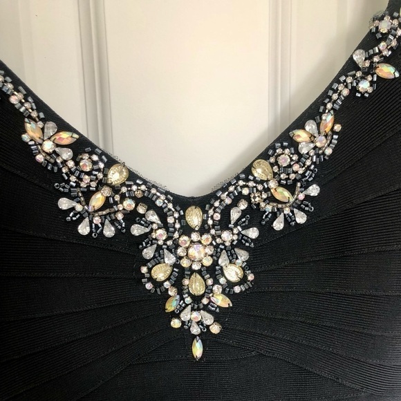 BEADED Cold Shoulder Bodycon Dress - Picture 5 of 10